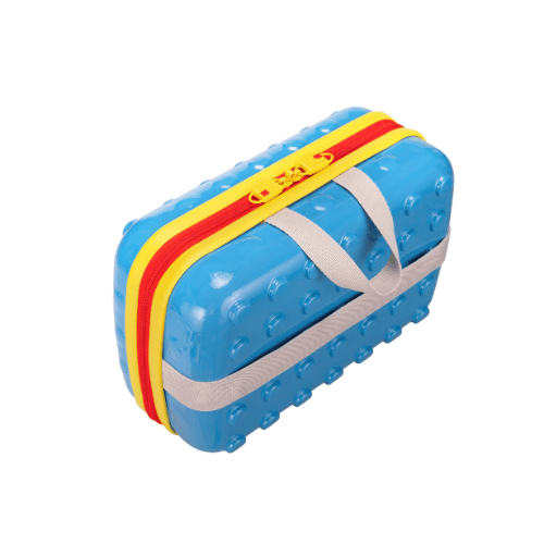 Vali Trẻ Em Ngồi Được Hình Khối Lego Du Lịch Combo Túi Phụ Vali