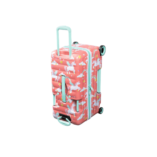 Bộ Vali Kéo Trẻ Em Vân Tròn Nổi 3D Du Lịch Kèm Cốp Phụ Vali